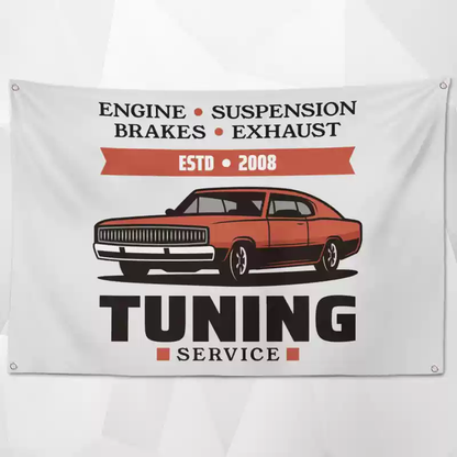 Retro Car Service Flags(Collection Two) – Vintage Automotive Decor for Professional Shops